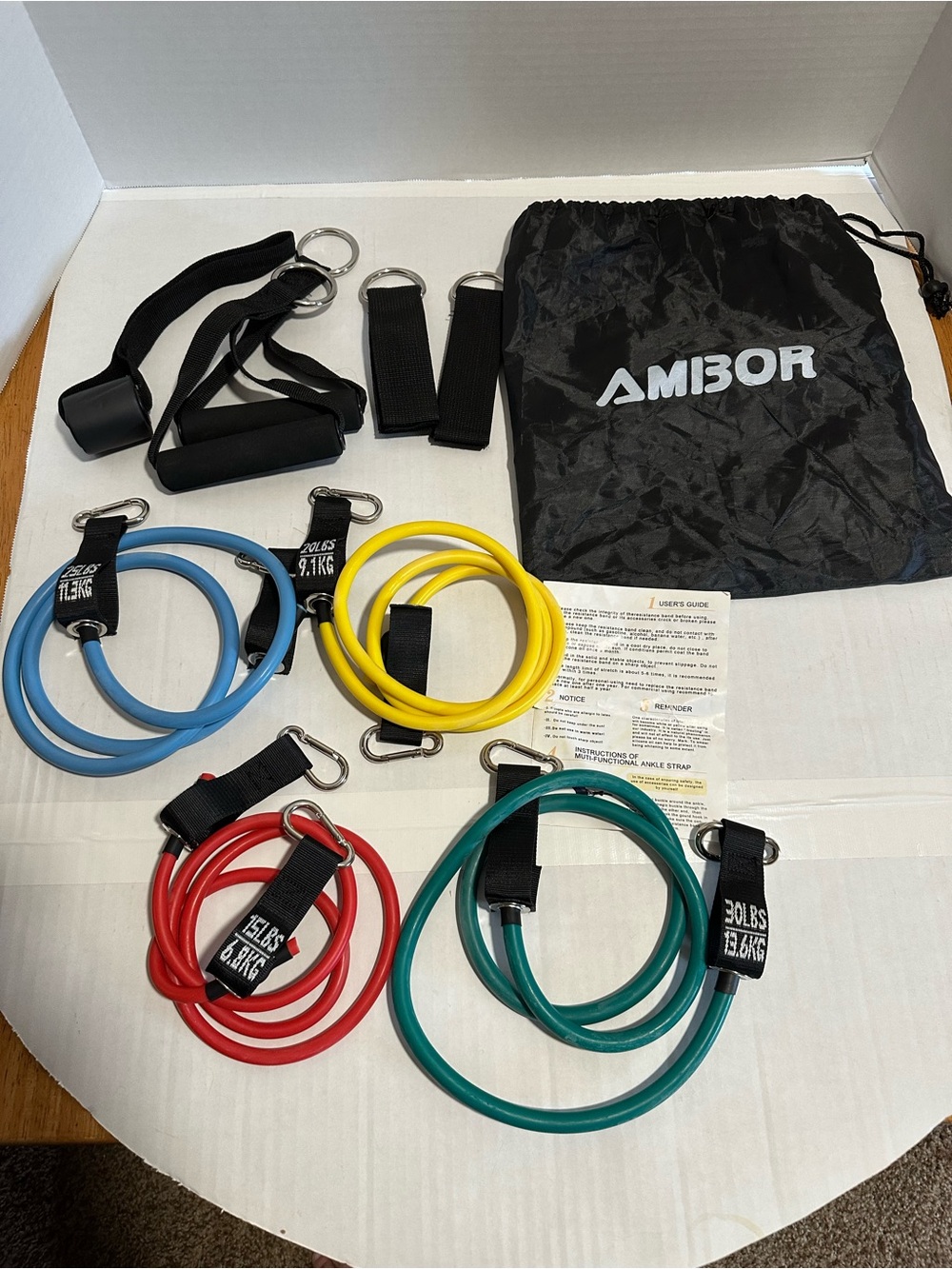 Ambor Resistance Band Set with Handles - Multi-Color